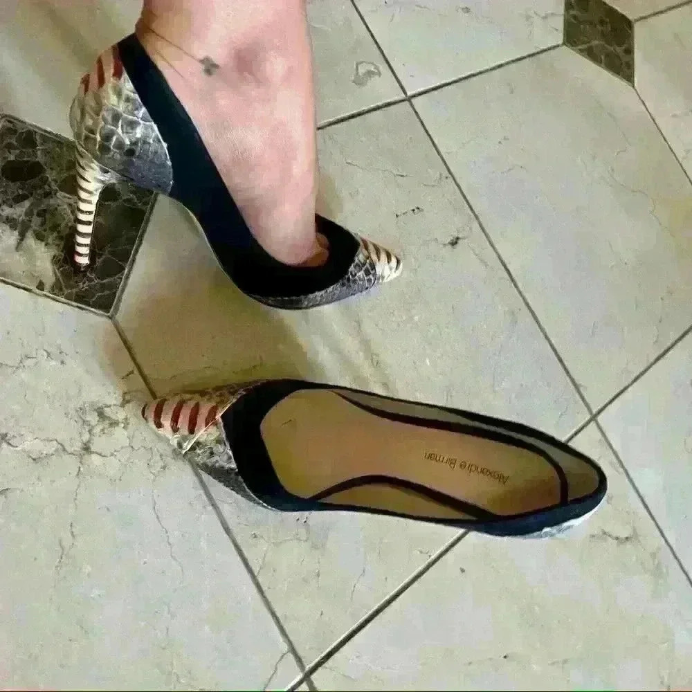 Alexandre Birman Python & Suede Pointy-Toe Pumps - image 6